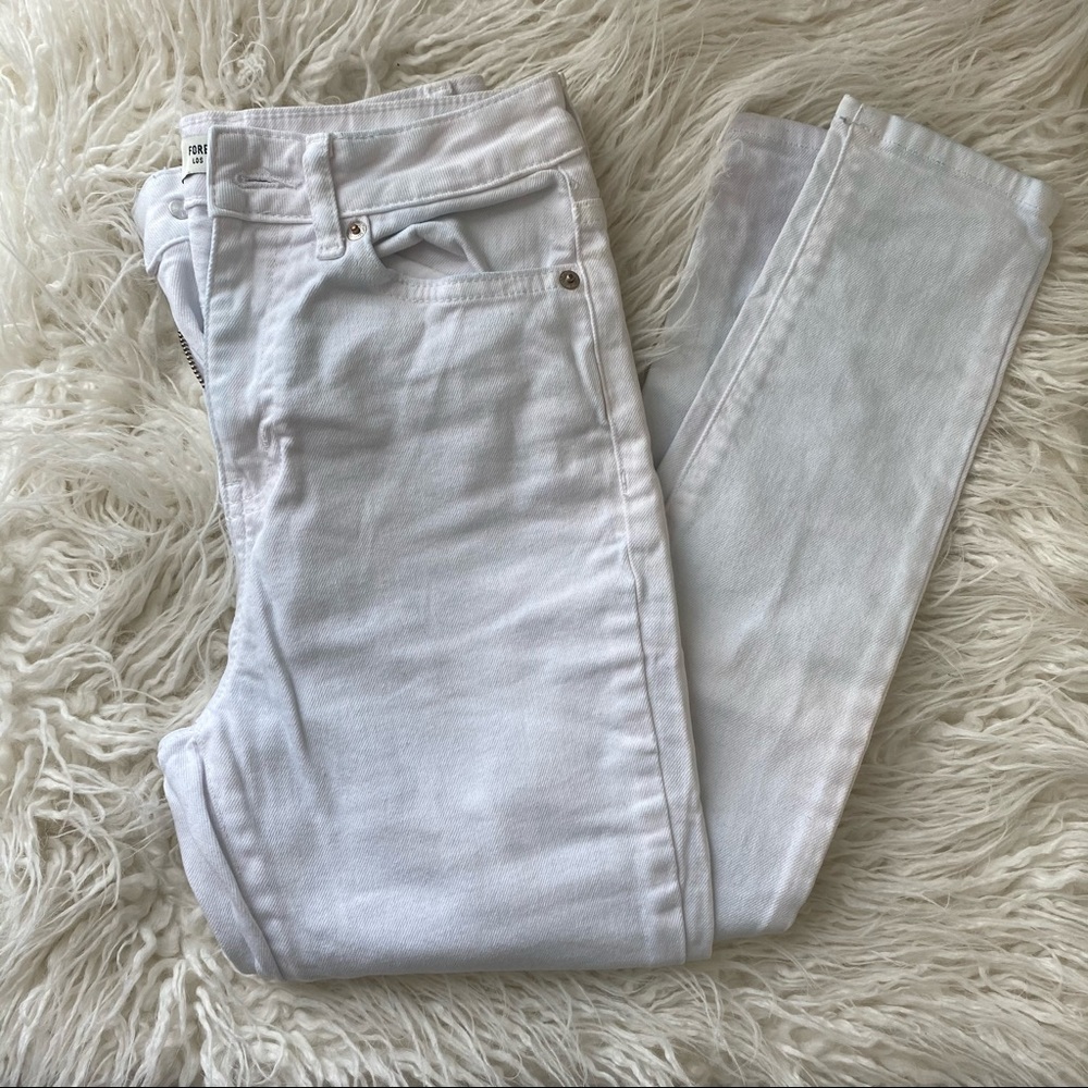 Forever 21 | Distressed High-Waisted White Jeans